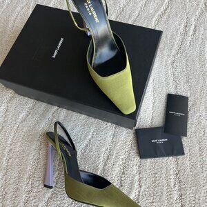 Saint Laurent Silk Slingback Pumps